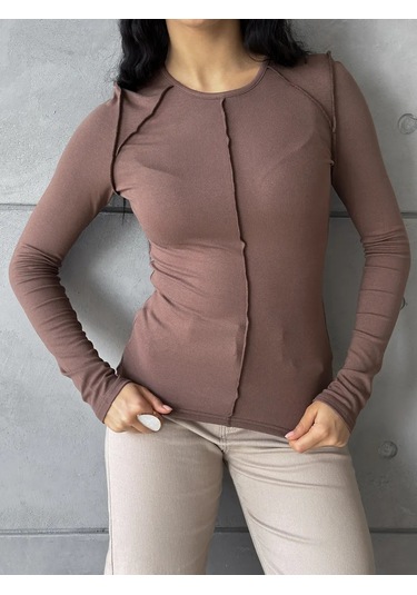 Innstyle Dar Kesim Uzun Kollu Bluz 482598031 Mocha