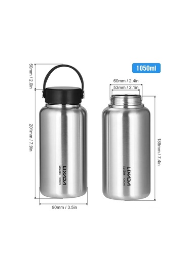 Monyee Aiseely Paslanmaz Çelik Spor Su Bardağı 1050 Ml - Geniş Açık, Temizlenmesi Kolay - Egzersiz, Koşu, Yürüyüş İçin Dışarıda Ve İçeride Kullanım Çok Renkli