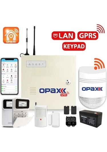 Opax-2747 Gprs&Lan Alarm Paneli Bgr-09 Kablosuz Sirenli Full Set