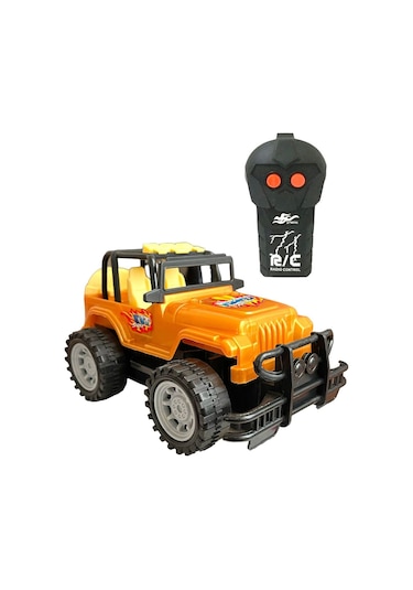 Çocuk Safari Arazi Aracı Uzaktan Kumandalı Yarım Fonksiyon Ileri Geri Oyuncak Jeep Jip Araba - Kahverengi