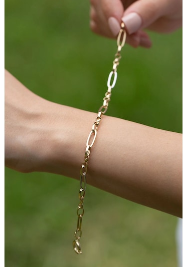 Çgk Çiğdem Gürel Kuyumculuk 14 Ayar Hallow Altın Bileklik Çok Renkli