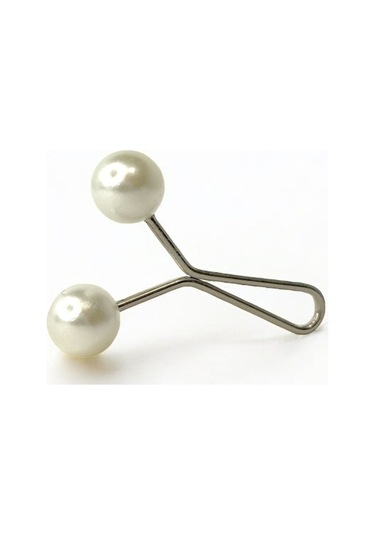 Eşarp Şal Klipsi Beyaz İnci Model 1 Adet Klips - Kadın Tesettür Aksesuar Beyaz