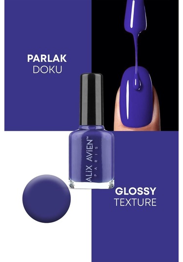 Alix Avien Mor Oje 42 Yüksek Pigmentli Uzun Süreli Kalıcılık Hızlı Kuruma Nail Lacquer 42