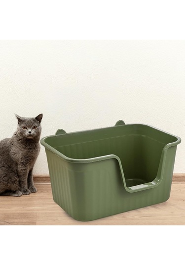 Kapalı Kedi Kedi Çöp Kutusu Kapalı Kediler İçin Evcil Hayvan Malzemeleri Kolay Temiz Oda Antrasit