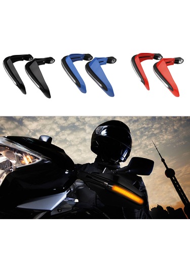 Padalink 2'li Motosiklet Led Aydınlatmalı El Koruyucu Seti - Siyah/kırmızı/mavi Seçenekli