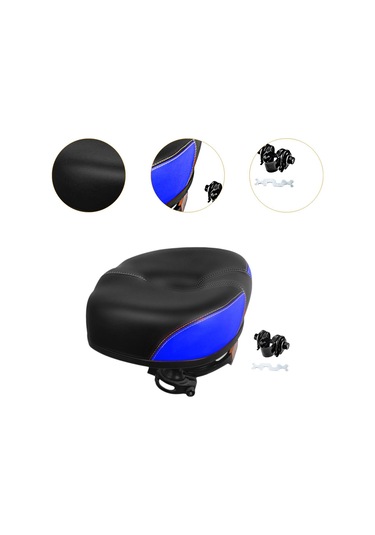 Suntek Elektrikli Bisiklet Sele Kalınlaştırılmış Siyah Mavi
