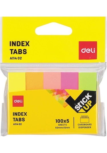 Deli Sticky Notes İndex Tabs 5 Renk 100 Lü A11402