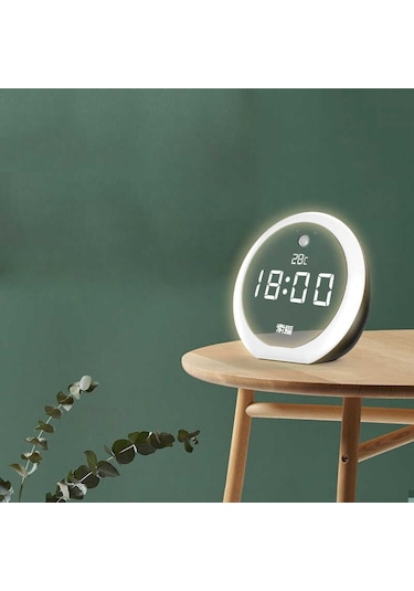 Soaiy E19 Taşınabilir Kablosuz Bluetooth Hoparlör Led Işıklı Dijital Saat FM Radyo Hafıza Kartı - ZORE-219037