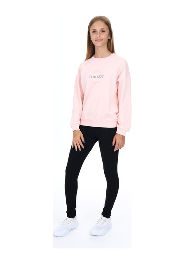 Toontoy Kız Çocuk Baskılı Taytlı Takım Pudra