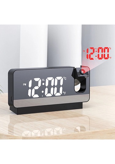 Led Dijital Çalar Saat 180 Kol Projeksiyon Çalar Saat Usb Çok Renkli