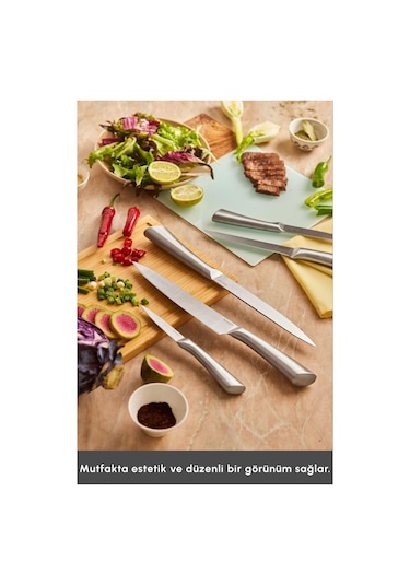 Karaca  Samuray Nagoya Vigor Japon Çeliği 7 Parça Bıçak Seti Ve Kesme Tahtası