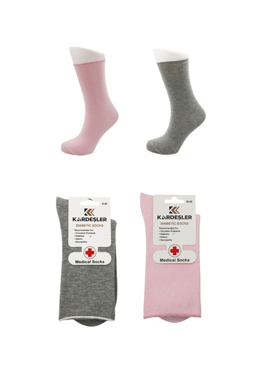 Kadın Çok Renkli Soket Diyabetik Şeker Çorabı Pamuklu Sıkmayan Çorap 6'lı Paket Çok Renkli