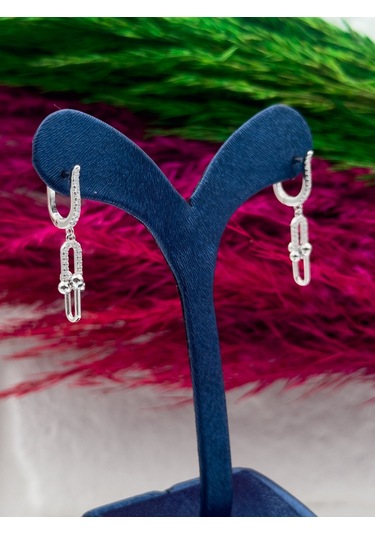 925 Ayar Gümüş Özel Tasarım Ataç Modeli Popüler Kadın Küpe Gümüş