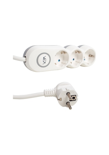 Vea Ve2s3s 3 Lü Anahtarlı Çoklu Priz 2 Metre Uzatma Kablosu 3500 Watt 10 Amper Bakır Kablo