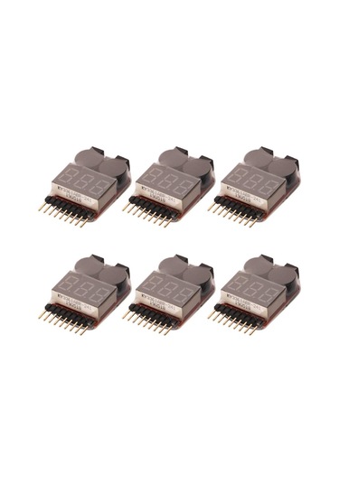 6 Adet Düşük Voltajlı Alarm Alarmı, Lipo Warner, 1s-8s Lipo Pil