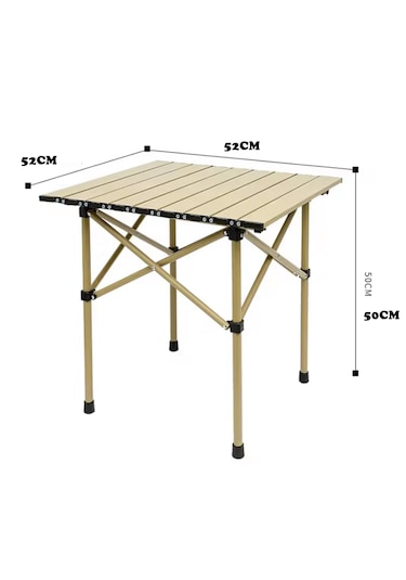 Orta Boy Siyah Katlanır Kamp Masası Piknik Seti Çanta Masa Siyah
