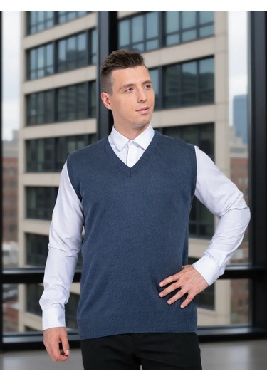 Pralkin İ Ko Erkek Klasik Yelek 11676515 Açık Mavi