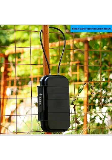 Fochsia Plaj Kodu Kutusu - Gri 4 Haneli Şifreli Kilitli Su Geçirmez Çanta Seyahat Kasası