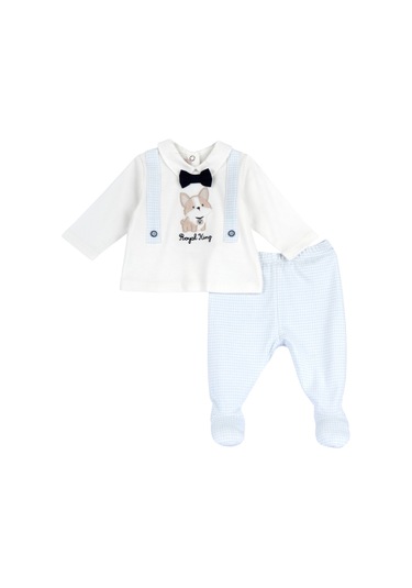 Chicco Takım / Bluz + Tek Alt 09075956000000 000032 Whıte & Lıght Blue