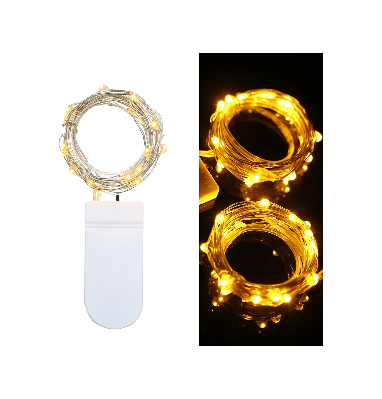 Skycity 2 Metre Sarı Işık 20 Led Kuprum Tel Işık Zinciri, Taşınabilir, Ip65 Su Geçirmez, Pil Yok Sadece Işık Zinciri Sarı