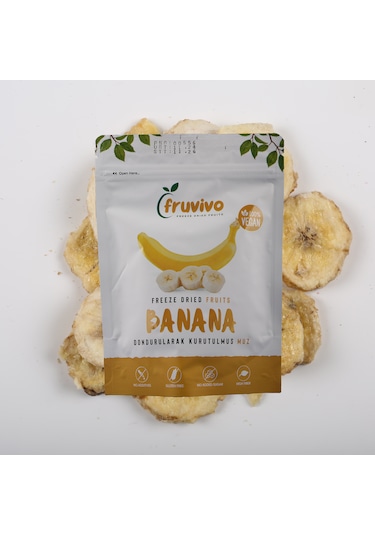 Dondurularak Kurutulmuş Muz 30 Gr, %100 Vegan, Glutensiz
