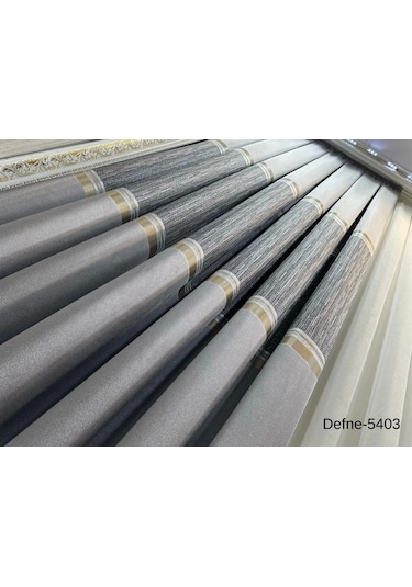 Nivemeshome Defne Gri Ft614166 V-5403 1/3 Sık Pileli Fon Perde Apm Gri