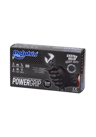 Powergrıp Pudrasız Siyah Nitril Eldiven Xl Ekstra Kalın - 50 Adet
