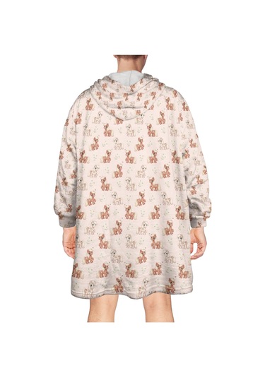 Horse Desenli Giyilebilir Battaniye Hoodie, Unisex Kalın Flanel, Kapüşonlu,sıcak Rahat-a17 Horse Retro Daisy