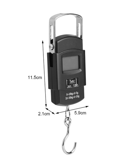 Xiyyadms Taşınabilir Kanca Tipi Elektronik Terazi - Lcd Arka Işık, Tare Fonksiyonu, Otomatik Kapatma, Sıcaklık Ölçümü - Sırt Çantası, Alışveriş, Balıkçılık İçin