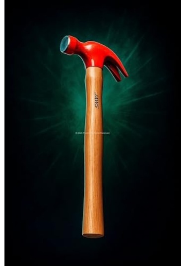 Jaws Çatal Çekiç, 300 Gram, Dayanıklı Çelik Başlık, Ergonomik Ahşap Saplı, Boyalı, Çivileme Ve Çivi Sökme