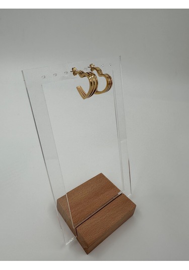 Xbaby 3 Lü Kalp Halka Gold Küpe Çok Renkli