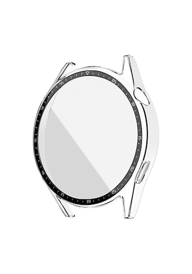 Huawei Watch Gt3 46Mm Temperli Cam Ekran Ve Kasa Koruyucu Sert Pc