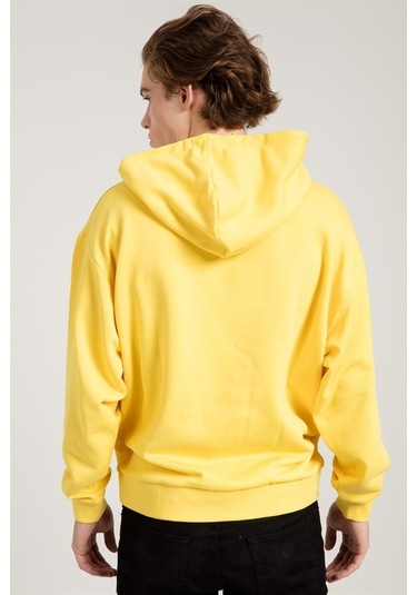 Jahr Marc Sarı Oversize Önü Cepli Kapüşonlu Sweatshirt Sarı