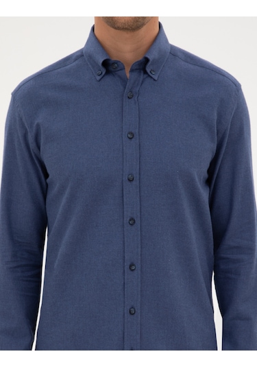 Pierre Cardin Erkek İndigo Gömlek Desenli 50311380-vr028 İndigo