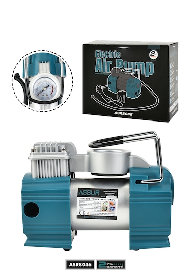 Assur ASR8046 12V Çakmaklık Girişli 150 Psi Hava Kompresörü Mavi