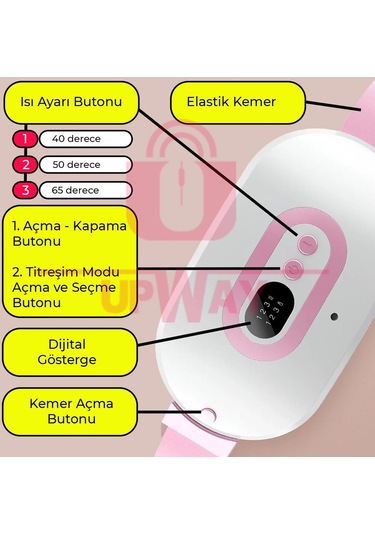 Upway Şarjlı Titreşimli Sıcak Terapi Kemeri