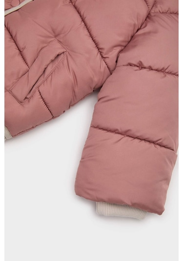 Defacto Kız Bebek Kapüşonlu Fermuarlı Şişme Mont C5312a525aubn564 Kahve