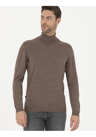 Pierre Cardin Erkek Açık Kahverengi Triko Kazak 50270052-vr002 Açık Kahverengi