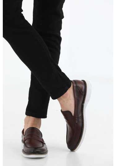 M.Karaca Hakiki Deri Ortopedik Klasik Erkek Ayakkabı vişne