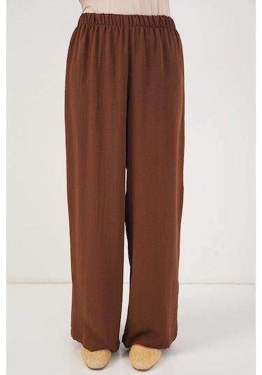 Kadın Önü Bağcıklı Tunik Pantolon İkili Takım 6744 - Kahverengi Kahverengi