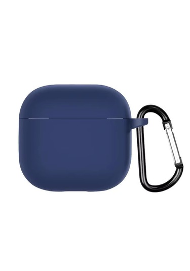 Airpods 4. Nesil Uyumlu Mat Silikon Koruyucu Kılıf+kanca Lacivert