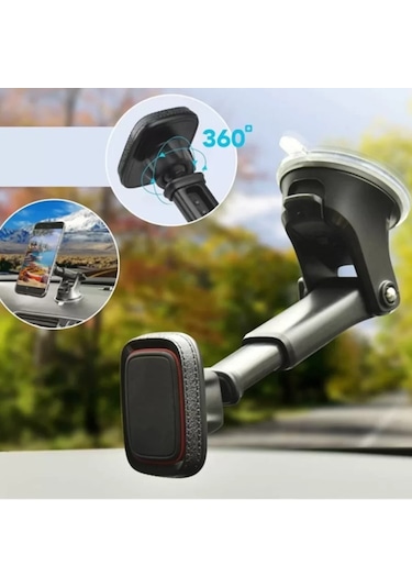Telefon Tutacağı 360 Uzayan Vantuzlu Güçlü Mıknatıslı Araba Telefon Tutucu Araç İçi Tutacak Üniversal 1 Adet