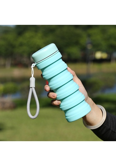 Suntek Dağcılık Kamp Seyahat Için Katlanabilir Su Şişesi Mavi