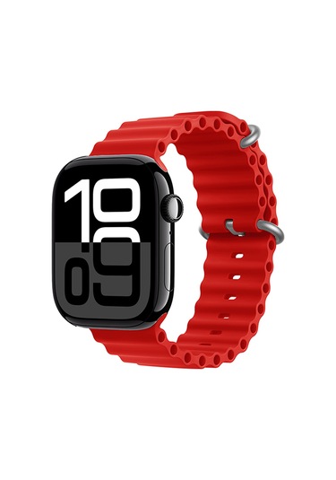 Tuva Teknoloji Watch 10 46mm Uyumlu Krd-75 Silikon Kordon-kırmızı