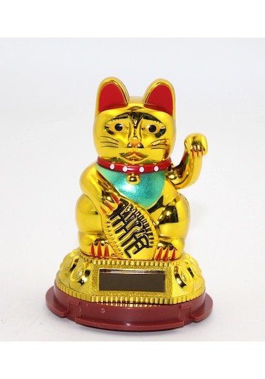 Güneş Enerjili Pati Salayan Şans Kedisi Maneki Neko Alk2931