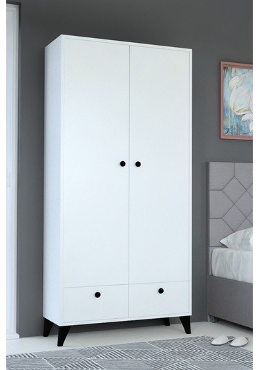 Atlanta 2çekmeceli Genç Odası Dolabı Beyaz