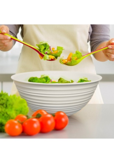 Ceronni Galaksi Desenli Kapaklı Kase 3lü Set 3lt 2lt 1lt Beyaz Beyaz