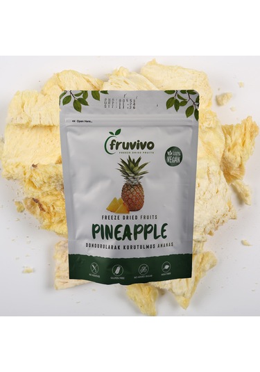 Dondurularak Kurutulmuş Ananas 20 Gr, %100 Vegan, Glutensiz