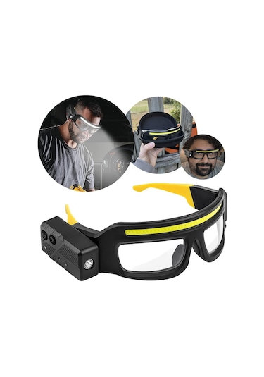 Powermaster Pm-37843 İndüksiyonlu Koruyucu Gözlük Ve Kafa Lambası Şarjlı Çift Led'li