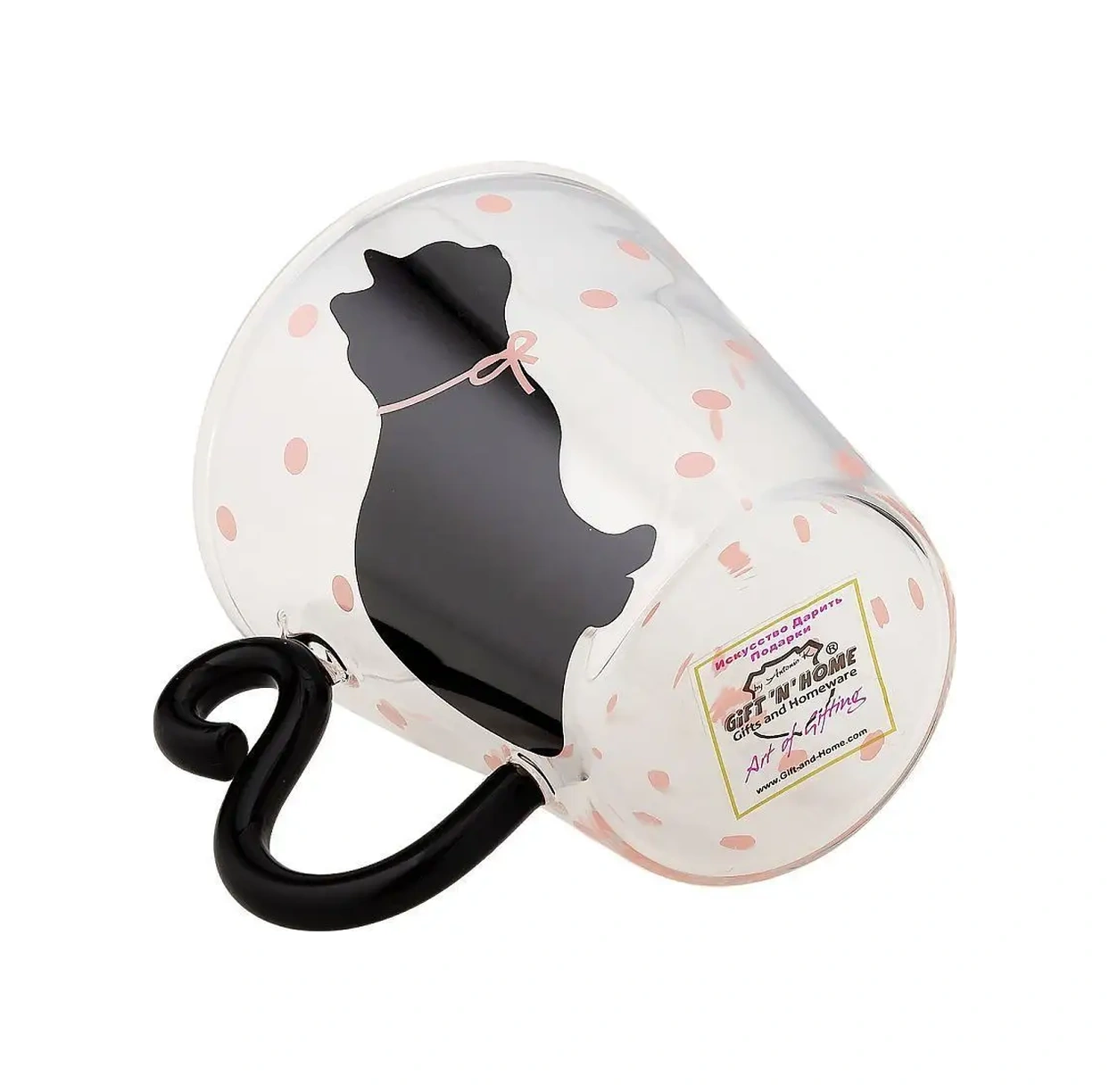 Gift'n'home Kedi Baskılı Hediye Cam Kupa 11414488 Siyah